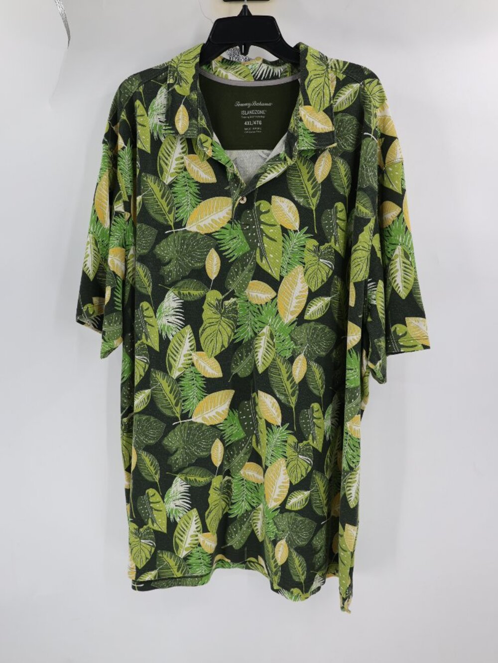 Tommy Bahama polo shirt mens 4XL IslandZone Tropical Leaf Print AOP 37.5 Tech